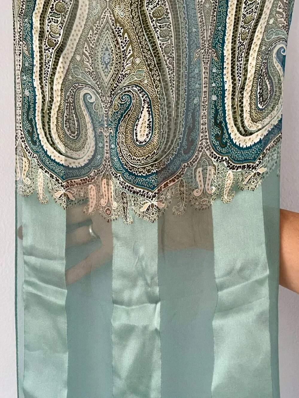 Vintage Echo Paisley Silk Scarf